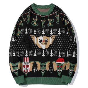 Suéteres femininos Feio Suéter de Natal para presente Santa Elf Engraçado Pulôver Mulheres Mens Jerseys Soltos Suéteres Tops Outono Inverno Roupas Top 231127