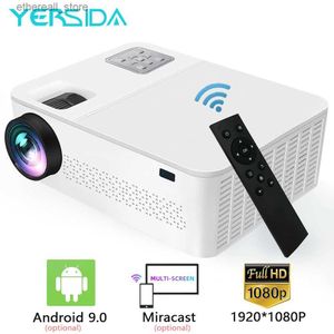 Projectors Yersida Projector G6 Android System Full HD Native 1080p med 5G WiFi Bluetooth för mobiltelefonstöd 4K Movie Cinema Beamer Q231128