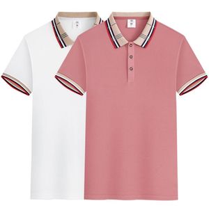 Mens Designer Polos Burbrerys Brand black white pink 8 Solid Shirt clothing womens men fabric polo t-shirt lovers check lapel Button casua tee shirt tops S-5XL
