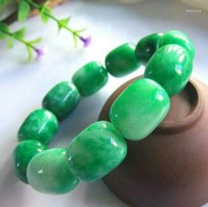 Braccialetti con ciondoli Gioielli Bracciale con perle Meravigliosa catena a mano con smeraldi naturali / perline di giada da uomo