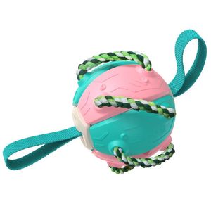 Toys Outdoor Multifunction Interactive Pet Toys Rebound Flying Disc Ball Training Toy With Dog Chew Ropes