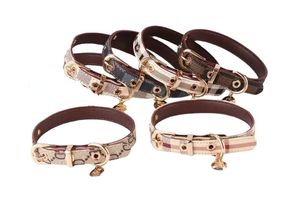 Hundehalsband-Leine-Set, klassisches Presbyopie-Designer-Buchstaben-Muster-Druck-Leinen, PU-Leder, modisch, lässig, verstellbar, für Hunde und Katzen, Halsband, niedliches Haustierhalsband