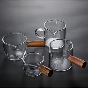 Wielofunkcyjny kuchenna miara kubka drewniana szklana szklana kubek espresso Pucharu podwójne/pojedyncze jurz kawa z mlekiem