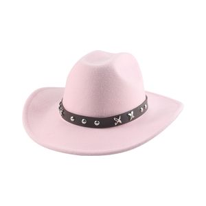 Cowboy Hat Fedora Hats for Women Man Hat Western Cowboy Cowgirl Panama Casual Solid Belt Band Wide Brim Sombrero Hombre Sombrero