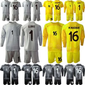 Seleção Nacional Goleiro Francês Juventude Hugo Lloris Jerseys Futebol 22-23 Conjunto GK Manga Longa Steve Mandanda Alphonse Areola Mike Maignan Peyraud-Magnin Camisa de Futebol