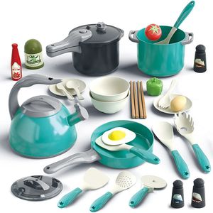 Cozinhas Jogo Food Kids Kitchen Toy Acessórios para criança Finja o conjunto de cozinha com panelas utensílios de utensílios de utensílios de panela para crianças 230427