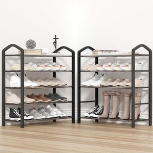 Storage 3 Tiers Modern Shoe Rack Shoe Hanger Solid Room Organizer Shoes Shelf Multifunctional Bedroom Storage Household Black