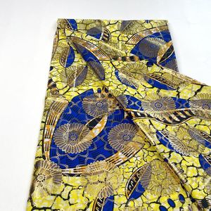 Dresses New African Golden Wax Fabrics Cotton Print Wraper Batik Ankara High Quality Original Pagne Material For Women Wedding Dress