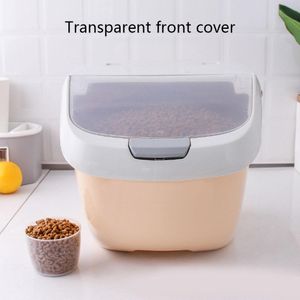 Feeding Plastic Pet Dog Feeder Storage Food Container Mildew AntiOxidation Large Capacity Storage Fresh Box Food Container Dog Bucket