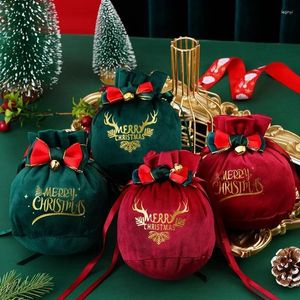 Christmas Decorations Santa Sacks Cloth Gift Bag Candy Handle Tree For Home Table Year 2023 Red Noel Xmas Presents Gifts