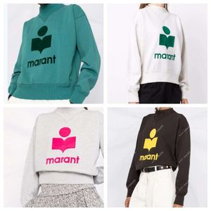 Isabel Marant Sweatshirts Designer Cotton Pullover Triangle Half High Neck Hoodies Lossa Casual Sweatshirts Tops Treeat