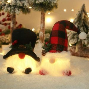 LED Multi-functional Lights Gnome Christmas Decorations 2023 Faceless Doll Merry Christmas Decorations for Home Ornament Happy New Year 2022