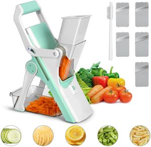 Processors 5 in 1 Vegetable Cutter Manual Food Chopper Fruit Potato Cucumber Carrot Meat Slicer Professional Shredder Vegetable Grater