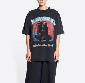 Sommarmusik Aya Nakamura tryckt tee Paris överdimensionerad vintage tvättade bomullstshirts lyxiga mode män kvinnor high street fritid t7223046