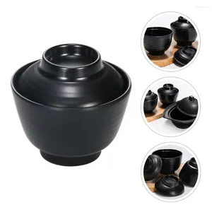 Set di stoviglie Zuppa Tazza Ciotola Miso Con coperchio Coperchi commerciali Mini imitazione porcellana Delicate stoviglie giapponesi