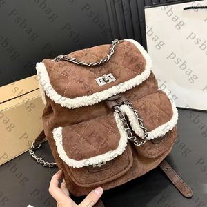 Rosa sugao mulheres designer mochila sacola bolsa de ombro de luxo de alta qualidade couro genuíno com lã de cordeiro grande capacidade sacola de compras bolsas wxz-231116-155