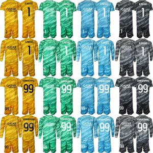 Club Team 23 24 Goalkeeper Soccer 99 Gianluigi Donnarumma Jersey Set Man Kids Long Sleeve GK 1 Keylor Navas 16 Sergio Rico Nicolas Douchez Areola Football Shirt BaLi