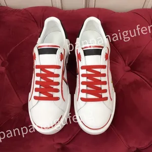 New Hot Luxurys Designer casual shoes calf leather sneaker fashion lady white flat platform runners trainers for mens shoes sneakers