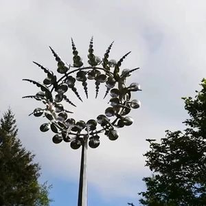 Gartendekorationen Tropfen Magische Metallwindmühle Outdoor Windspinner Fänger Hof Terrassendekoration 231127