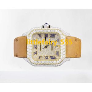 2023 Best Selling VVS Moissanite Fully Iced Out Watch VVS Clarity Hip Hop Moissanite Studded Diamond Watch at Competitive Price