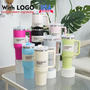 Mugs Mugs New 40oz Mugs Tumbler With Handle Insulated Tumblers Lids Straw Stainless Steel Coffee Termos Cup With Stan