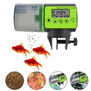 Alimentatori Alimentatore automatico per pesci da 200 ml per acquario Acquario Alimentatori automatici con timer Dispenser per alimenti per animali domestici LCD indica mangiatoia per pesci