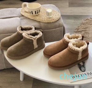 Women ultra mini snow boots slipper winter new popular Ankle Sheepskin fur plush keep warm windtight