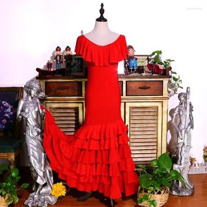 Stage Wear Flamenco Dance Clothing Brand Selling Spain Red Multi-Layered Ruffled Skirt GI04