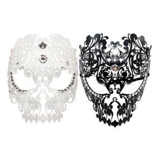 Party masker mask venedig cosplay openwork mönster smiddairon diamant svart vit maskerad ögon drottning fl face halloween drop leverera dh9bh