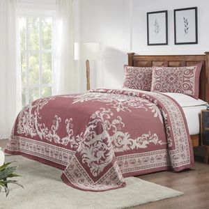 Zestawy pościeli Twin Bedspreads do podwójnego pokrycia łóżka Berry Red Bedspread Zestaw 2 -części