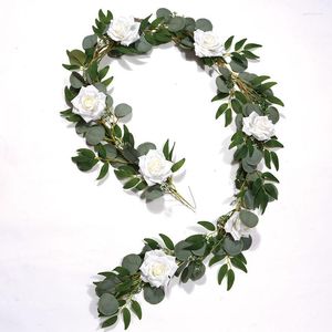 Kwiaty dekoracyjne 2m sztuczna róża roślina Rattan dekoracje ślubne festiwal gipsophila ozdoby imprezowe produkt