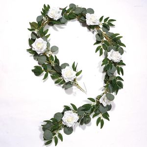 Dekorative Blumen 2m Künstliche Rose Blume Pflanze Rattan Dekorationen Hochzeit Festival Gypsophila Ornaments Party Produkt