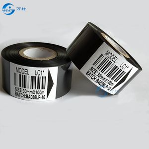 送料無料（30mm*100m）高品質のブラックカラーリボンExp、MFG、ホットスタンピングリボンプリントの日付コーダーの日付印刷用