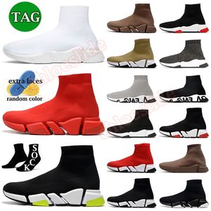 Luxury Casual shoes Designers Sock Outdoors Speed 1.0 2.0 triple Black White Red Lace Men women Sneakers trainers Boots Runner shiny knit Slip-On Platform free shipping