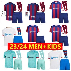 Fotbollströjor 23 24 Ansu Fati Barcelonas Pedri Gavi R. Araujo Ferran Raphinha 2023 2024 F. de Jong Barca Camisetas Football Shirt Men and Kids Kit