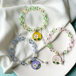 Charm Bracelets Pearl Popcorn Crystal Bracelet Multi-color Flowers In Hand That Bunch Of Manual Accessories Wholesale #YXS42