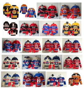 Wayne Gretzky Old Time Hoodie Joe Sakic Bobby Orr Hóquei Jersey Mark Messier Oilers Henrik Lundqvist Rangers Wendel Clark Penguins Lemieux C