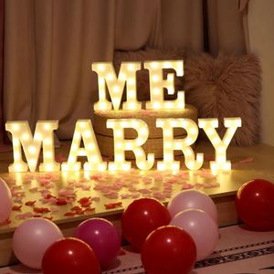 Other Event Party Supplies Led 3D English Letter Night Light Marry Me Marriage Proposal Night Lamp Wall Hanging Creative Wedding Party Outdoor Indoor Decor 231127