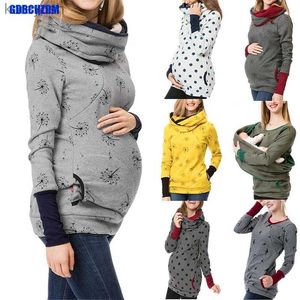 Umstandsoberteile T-Shirts Umstands-Still-Hoodie-Sweatshirt Winter Herbst Schwangerschaftskleidung Schwangere Frauen Stillpullover Shirts T-Shirt TopL231128