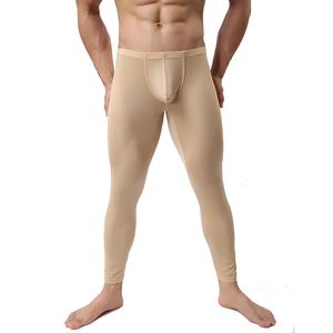 Men's Thermal Underwear Coming Sexy UltraThin Silky Long Johns Pants Cool Leggings S M L XL XXL 231128