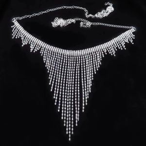 modebälten bling silver guld midje kedja midjeband kvinnor sommar skjorta klänning bred metall strass Tassel frans band stretch sexig bikini