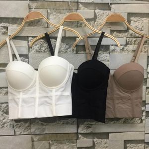 Camis Mesh Underwire Push Up Bralet Womens Corset Bustier Bra Night Club Seksi kırpılmış üst yelek tank üstü kadınları Beyaz Korse