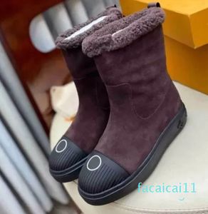 Botas Ovelha Curly Mid Boots Wild Confortável tendência Tamanho