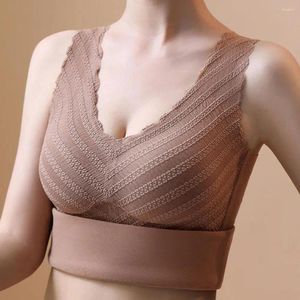 Camicette da donna Top invernale con fondo morbido Gilet caldo con design senza cuciture Elastico scollo a V Biancheria intima termica ideale per la stratificazione