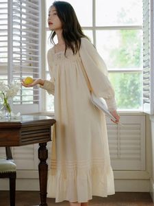Женская одежда для сна, французские свободные кружевные сказочные пижамы для женщин, весна-осень, милая винтажная домашняя одежда принцессы, викторианская ночная рубашка, женская