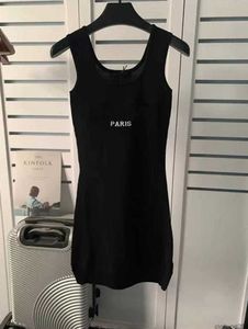 Vestido de designer de malha de barman para mulher, camiseta longa, menina preta feminina roupas de grife de verão