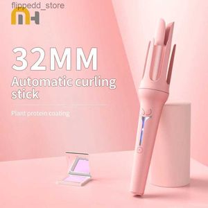 Curling Irons Automatic Curling Iron 32 Mm Big Roll Anion Ceramic Hair Curler 4-växlad justerbar snabbvärme Fashion Q231129