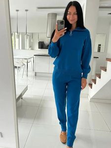 Damen-Kapuzenpullover, Winter-Strickanzug, warme Hose, 2-teiliges Set, Damen-Outfit, Hose, übergroß, lässig, Pullover, Jogging, Strickwaren, Trainingsanzug