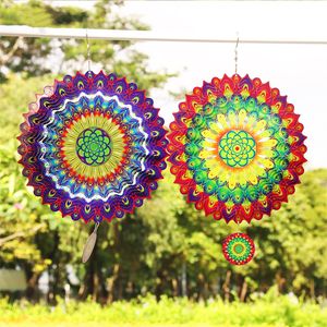 Garden Decorations 3D Rotating Chime Wind Rotating Garden Balcony 12 inch Hanging Decoration Outdoor Bird Feather Wind Spinner LT679