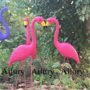 Garden Decorations Ins Simulation Pink Flamingo Lawn Villa Decor Outdoor Shooting Props Wedding Plastic Model Cute Animals